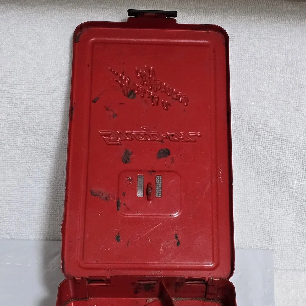 VTG Snap-on SAE Hex Key Allen‎ Wrench Set 3/8–7/64 USA Red Metal Case Missing 1